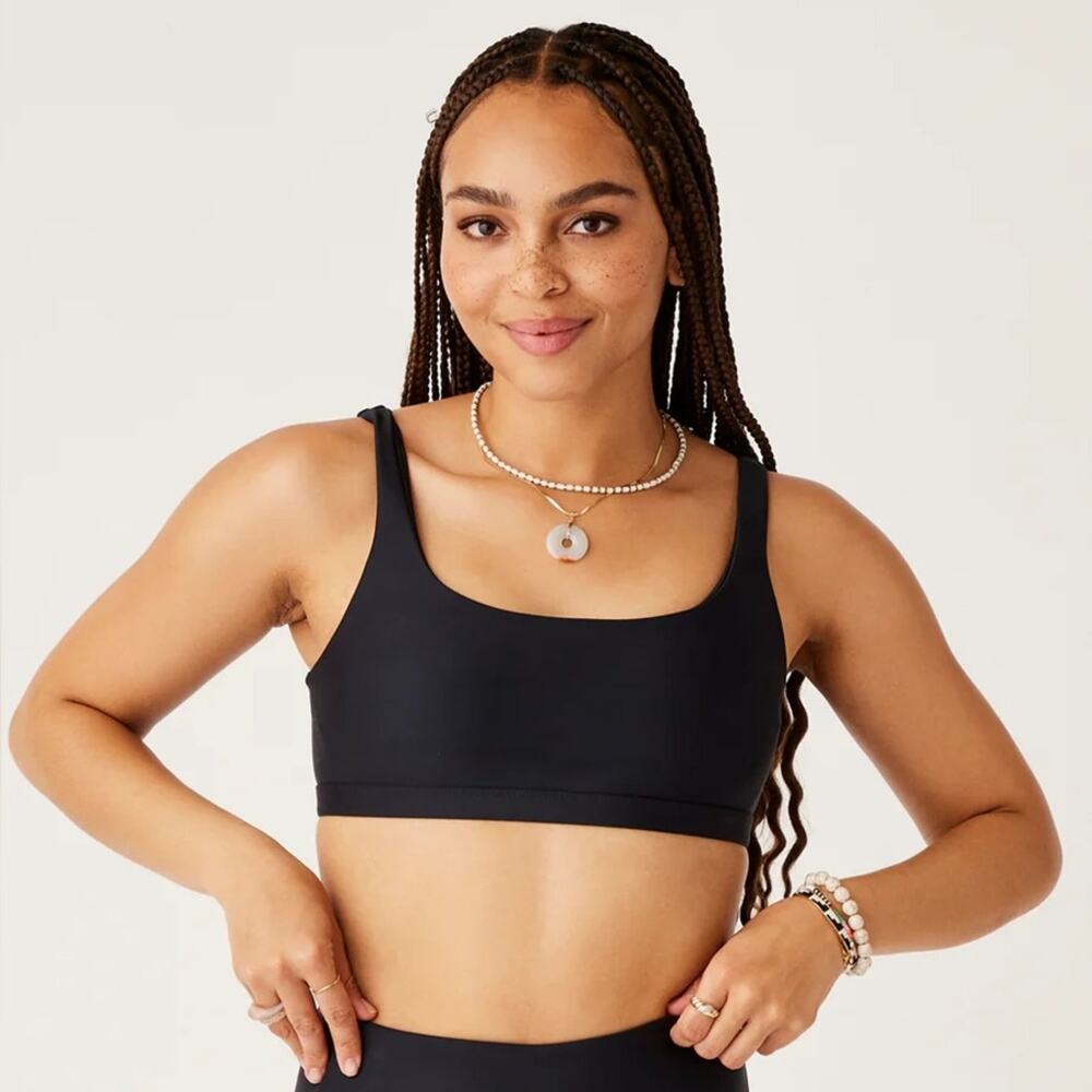 NWT Carve Designs Korbyn Compression Top Supportive Sports Bra Swim Top Black XL